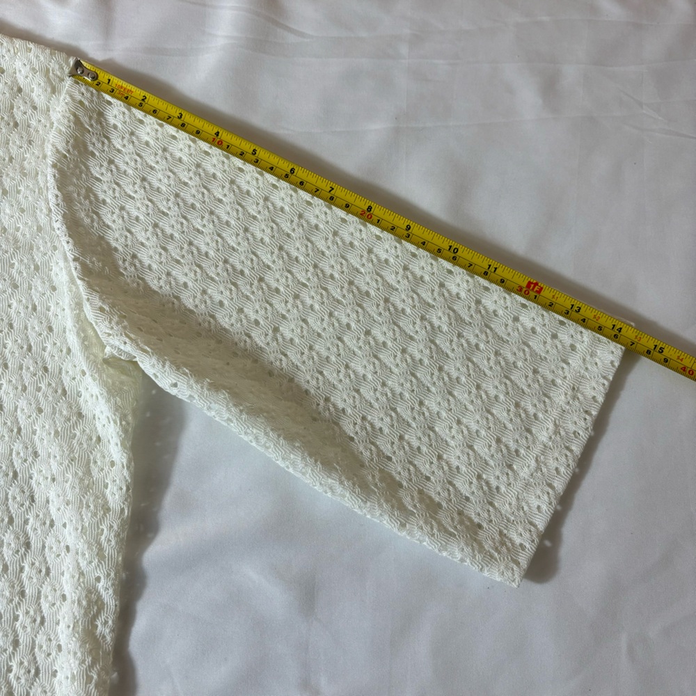 Anne Cole Crochet Swimsuit Cover Bathing Suit Overlay Front Tie White Size Small - Picture 8 of 9